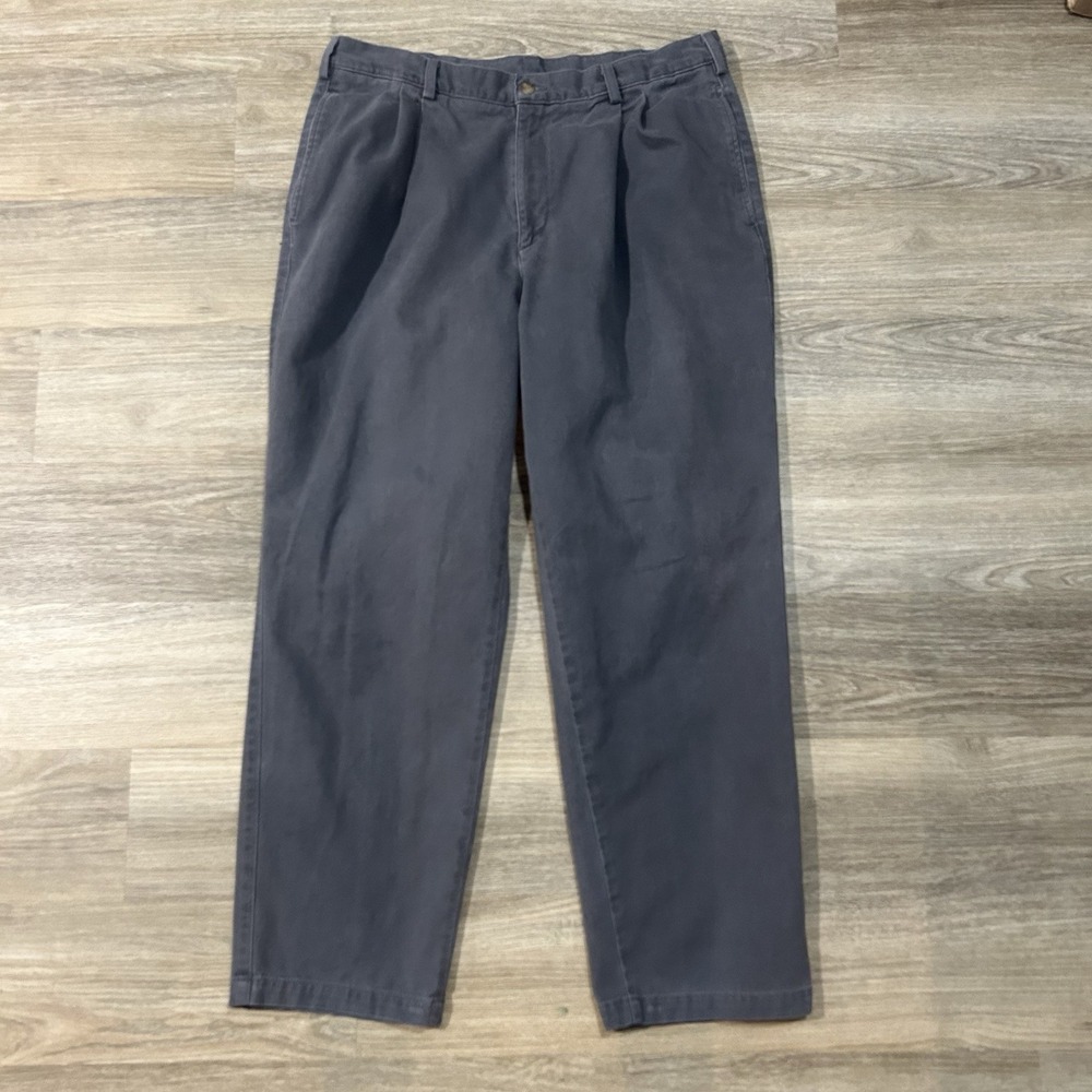 Vintage 90s Savane 38x30 Faded Navy Grey Cotton Chino Pants Mens